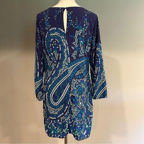 Old Navy paisley print long sleeve knee length fall colors dress size L Large - Picture 7 of 14